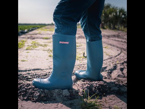 Showave Men's Rain Boots with Reinforced Steel Shank Waterproof Rubber Boots Durable