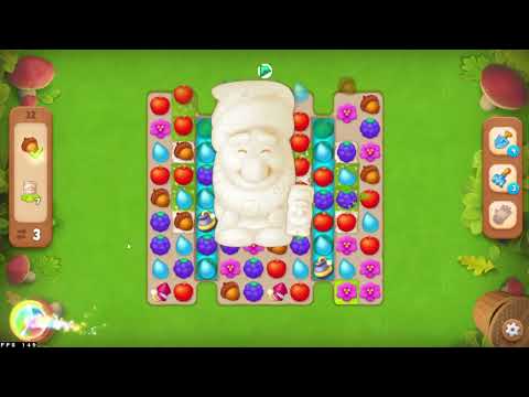 Gardenscapes Level 32 - No Boosters - Gameplay Walkthrough (Android, iOS, Bluestacks)