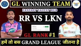 RR vs LKN Dream11  RR vs LSG Dream11 prediction  I