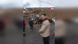 Bitlis’te heyelan: Sanayi sitesindeki dükkan toprak yığını altında kal