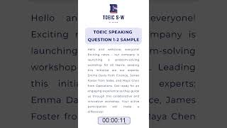 TOEIC SPEAKING QUESTION 1-2 SAMPLE #1
