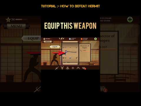 How To Defeat Hermit⚔️🔥 | Shadow fight 2🥀✨ | #shortfeed #sf2