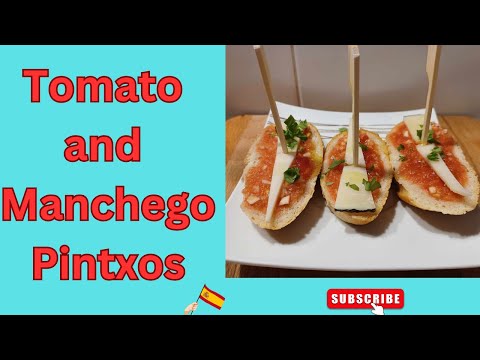 Savour Spain: Tomato and Manchego Pintxos / Tapas Recipe #food #foodie #recipe #cooking #streetfood