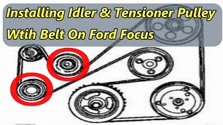 Ford Focus Tensioner Pulley, Idler Pulley, and Belt Installation