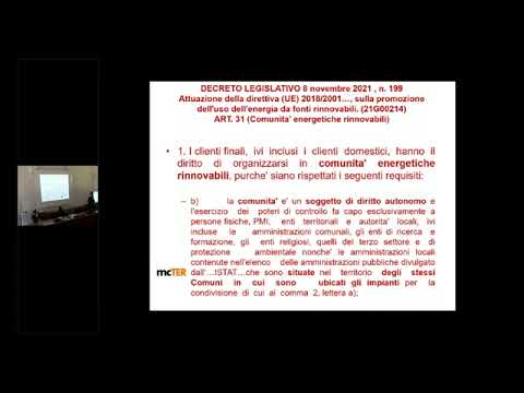 Il ruolo delle CER Comunit� Energetiche Rinnovabili nella transizione energetica: modelli di sviluppo e incentivi