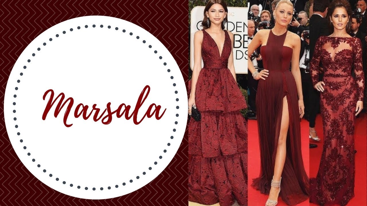 Vestidos de festa marsala e cores de acessórios que combinam com marsala