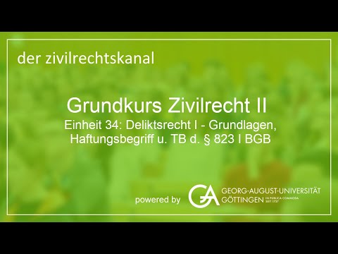 Folge 73: Deliktsrecht I - Grundlagen, Haftungsbegriff u. TB d. § 823 I BGB