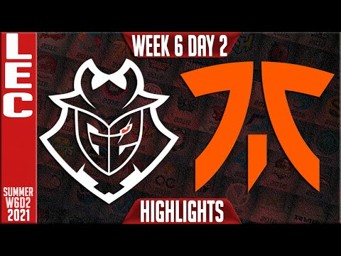 G2 vs FNC Highlights | LEC Summer 2021 W6D2 | G2 Esports vs Fnatic