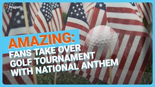 AMERICAN PRIDE: Fans Sing The National Anthem At Ryder Cup