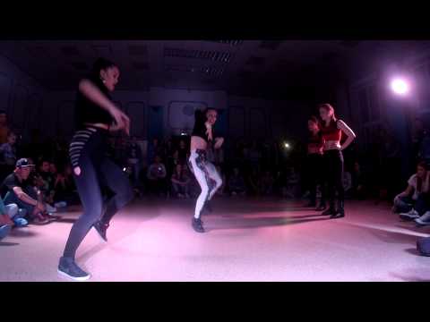 Inga&DHQ Muchacha(WIN) VS Oreha&Polina 1/8 Final at "Siberian Dancehall Contest 2015"