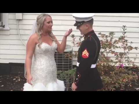 Marine surprises big sister on her wedding day