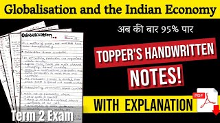 Globalisation and the Indian Economy Notes Class 10th with Explanation | Toppers Handwritten Notes