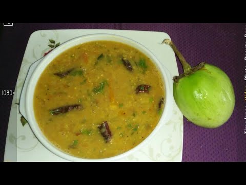 ಉಡುಪಿ ಗುಳ್ಳ ಸಾಂಬರ್ / Quick Green Brinjal Sambar Recipe In Kannada Video