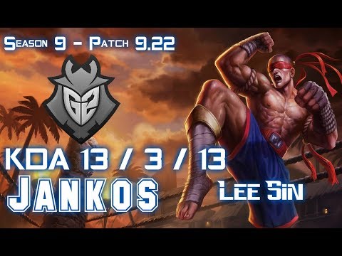 G2 Jankos LEE SIN vs PANTHEON Jungle - Patch 9.22 EUW Ranked