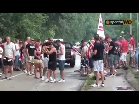 Diósgyőr ultras in Lovech 17.7.2014