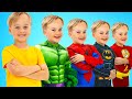 Kids Turn Into Superheroes With Inflatable Toys