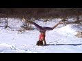 Elitsa In The Snow Doing Yoga