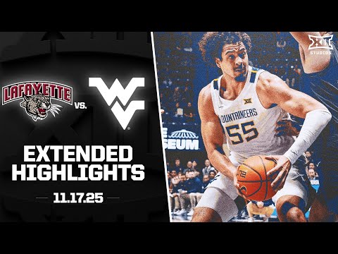 Lafayette vs. West Virginia Extended Highlights | 2025-26 Big 12 Men's Basketball
