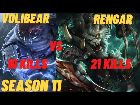 Volibear jungle gameplay vs rengar Season 11  lol