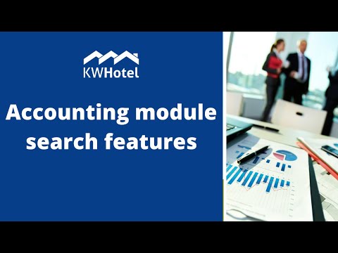 KWHotel overview - Finding information in the Accounting module