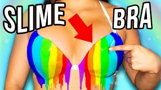 DIY SLIME BRA! How to make THE BEST Fluffy Slime, Glitter Slime, Clear SLIME -Without BORAX!