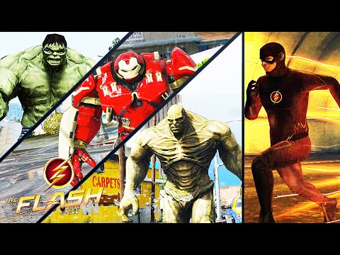 The Flash VS. Hulk VS. Hulkbuster VS. Abomination (GTA 5 Ultimate Flash Mod)