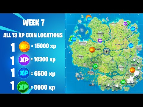 All Week 7 Xp Coin Locations! Fortnite Week 7 Xp Coins - Fortnite Chapter 2 Season 3