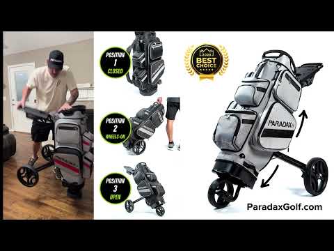 Paradax AI-1 All-In-One Golf Bag with Built-in 3-Wheel Push Cart