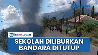 Gunung Lewotobi di NTT Meletus Lagi: Selokah Diliburkan, Bandara Maumere Ditutup Sementara
