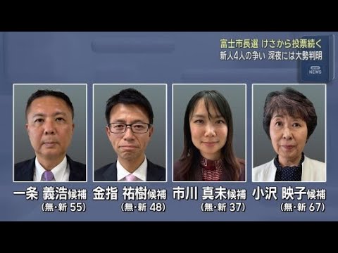 YouTube Video 新人4人の争い…静岡・富士市長選投票進む　争点はまちづくりや産業振興