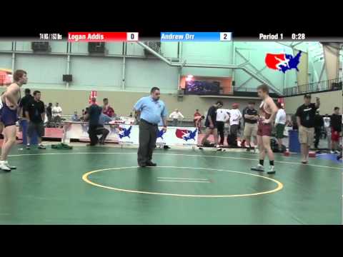 University Nat`ls GR 74 KG / 163 lbs: Logan Addis vs. Andrew Orr