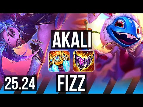 AKALI vs FIZZ (MID) | 4/0/5 | KR Master | 25.24