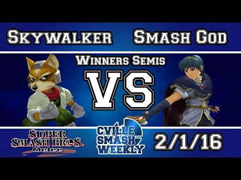 Cville Smash - Skywalker (Fox) Vs. HE | Smash God (Marth) - Winners Semis - SSBM