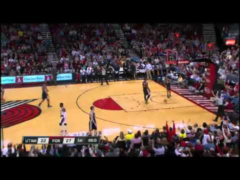 Wesley Matthews Buzzer Beater // Portland vs Utah Jazz in The First Quarter 29.03.13