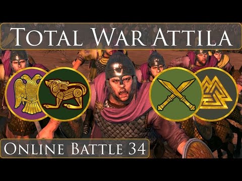 Total War Attila Online Battle Video 34 Celt-Rome vs Saxon-Suebi