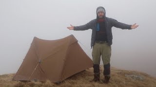 Solo Mountain Camping in Thick Fog