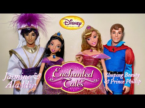 Disney Princess®: Enchanted Tales - Sleeping Beauty & Prince Phillip, and Jasmine & Aladdin Dolls