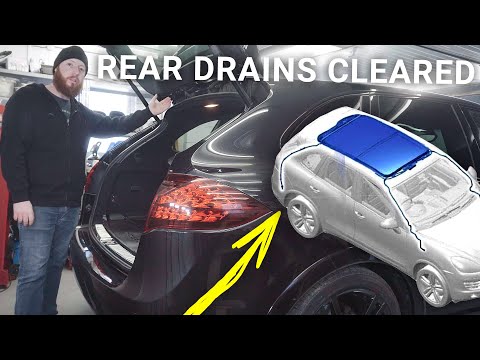 Porsche Cayenne Pano Roof Drain Water Test + Clear Guide | 958 Rear Sunroof DIY & Amp Buzzing Issue