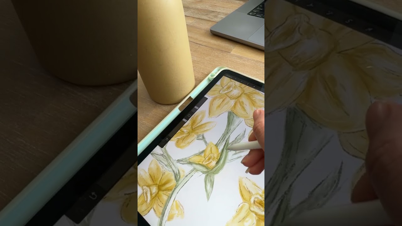 Daffodil inspired surface pattern #illustration #surfacepattern #art #flower