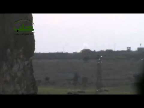 استهداف كتيبة المدفعية في جبهة جمعية الزهراء في حلب بواسطة مدفع محلي الصنع من قبل غرفة عمليات تحرير حلب