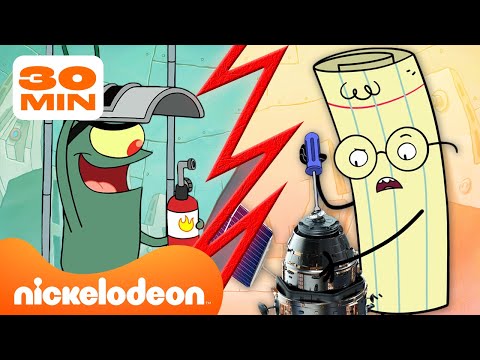 Capa de Bob Esponja | PLANKTON VS. PAPEL | Bob Esponja + Pedra, Papel e Tesoura | Nickelodeon em Português