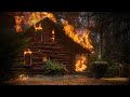 Fire Sounds From A House Burning With Falling Debris