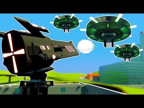 MOST POWERFUL LEGO CANNON EVER MADE DESTROYS UFO INVASION! - Brick Rigs Workshop Creations Gameplay