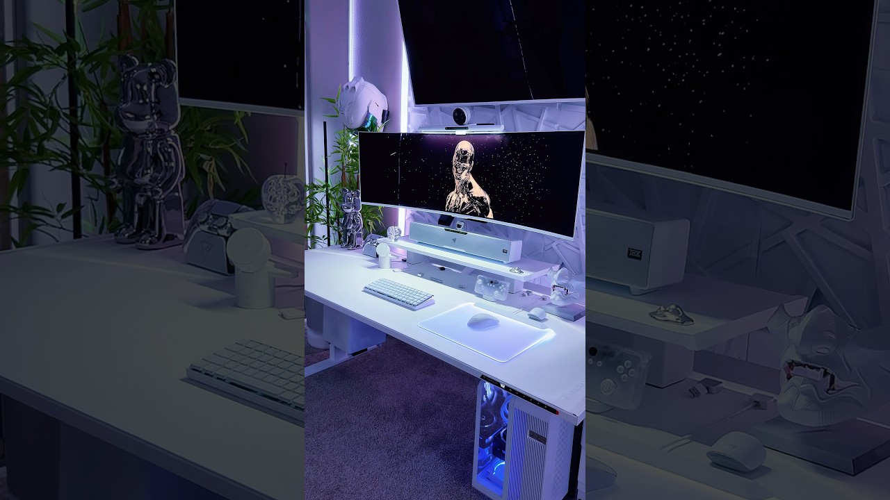 All white setup! w/ @Secretlabchairs #pcsetup #gamaing