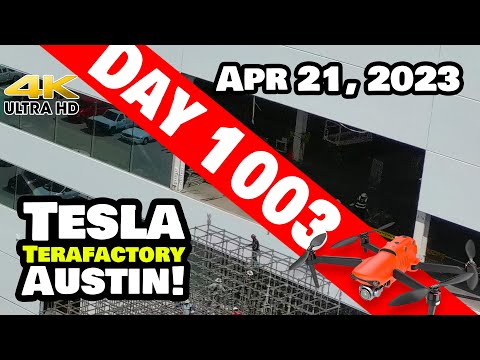 NEW OPENING AT GIGA TEXAS FOR CYBER MACHINES! - Tesla Gigafactory Austin 4K  Day 1003 -4/21/23-Tesla