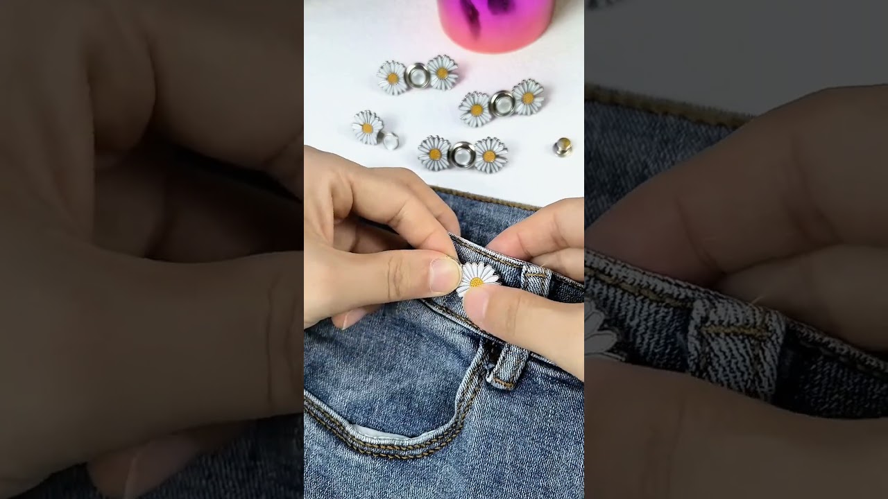 #Little Daisy Waist Button Elastic Adjustment Button Pants Waist Change to  #ytshorts #viral #shorts