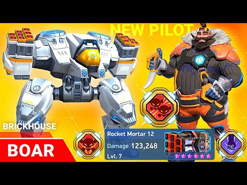 New Pilot Boar - Rocket Mortar 12 with Brickhouse - Mech Arena