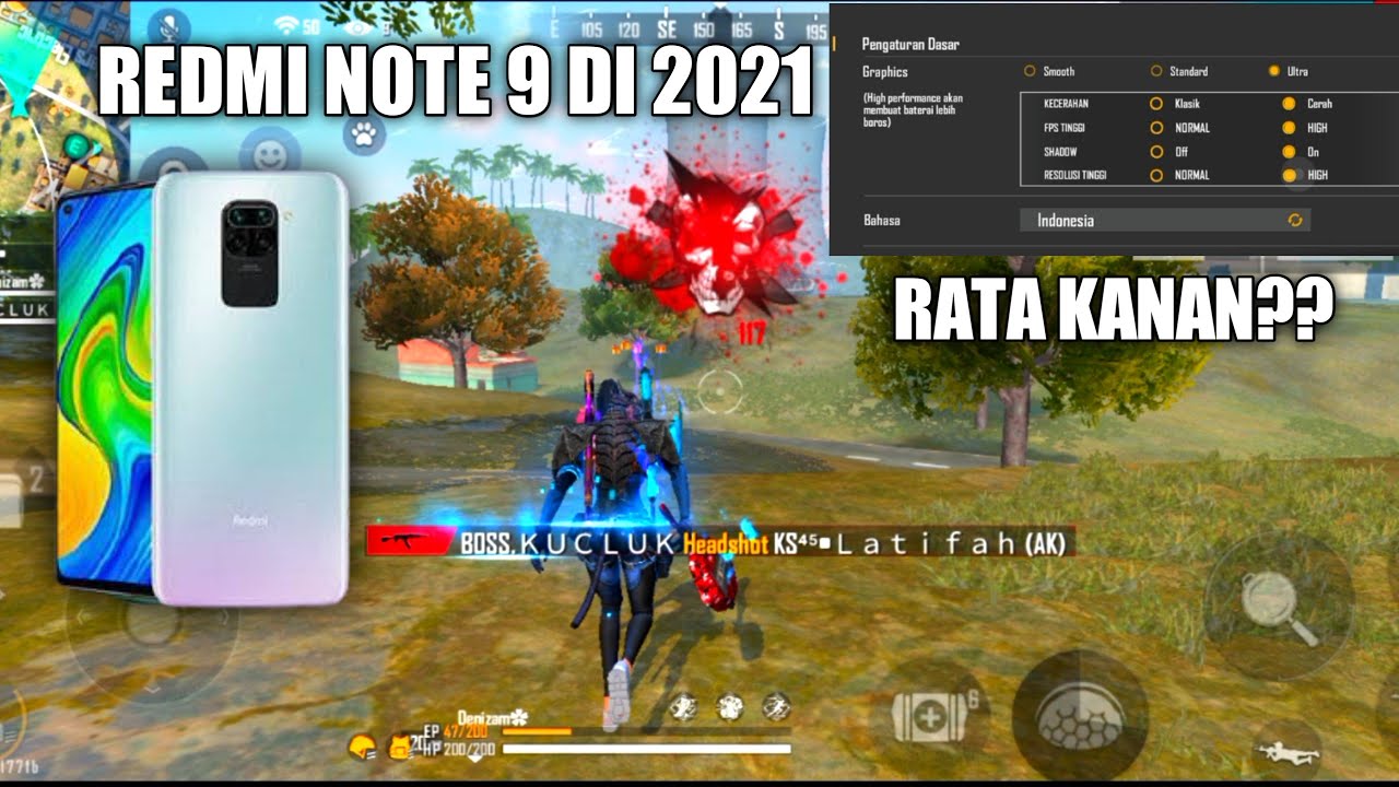 Gaming Test Redmi Note 9 FREE FIRE