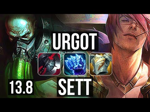 URGOT vs SETT (TOP) | 800+ games, 1.3M mastery, 8/4/16, Dominating | KR Master | 13.8