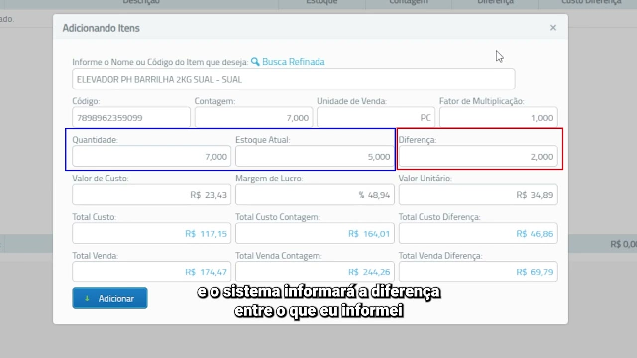 Conferência de Estoque no Gestão Fácil